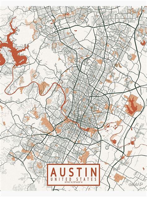 Austin City Map Of Texas Usa Bohemian Poster For Sale By Demap Artofit