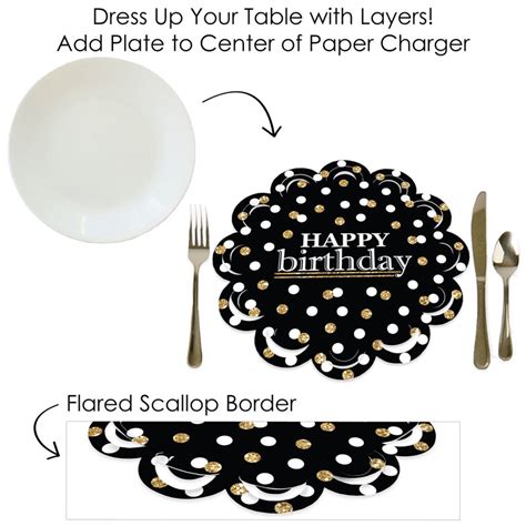 Adult Happy Birthday Gold Birthday Party Round Table Decorations