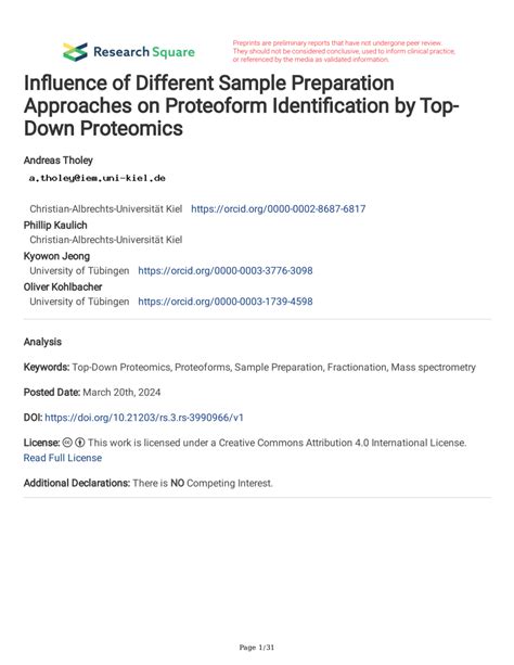 PDF Influence Of Different Sample Preparation Approaches On