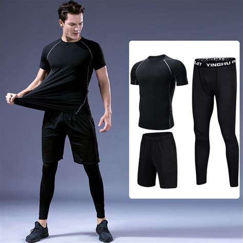 ∏men Swimming Suit 3 Pieces Top Shorts Pants Short Sleeve Sport Set