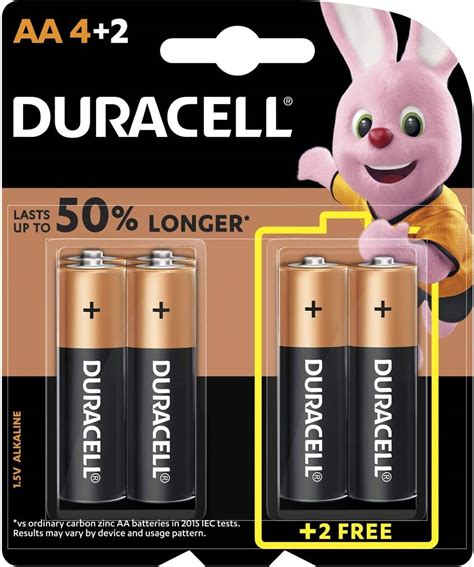 Duracell Aa Lr6 Mn1500 15v Alkaline Batteries 50 Extra Life Long Power 2 10 Years Shelf