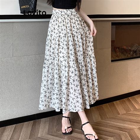 Lovito Women Flowers Skirt LNE17088 White Shopee Philippines