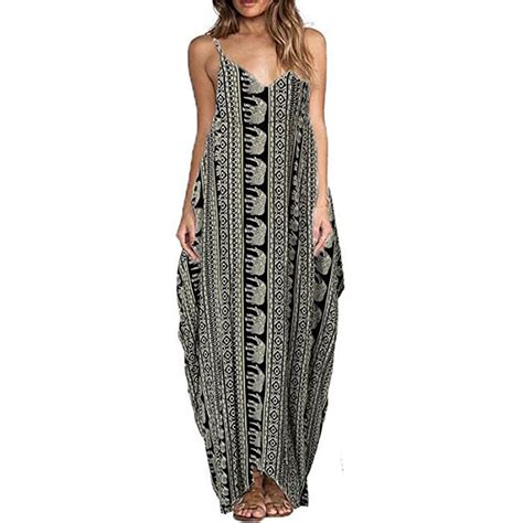 Women Summer Boho Print Beach Long Maxi Dresses Sexy Casual Straps V Neck Backless Vestidos