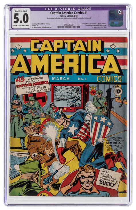 At Auction: Captain America Comics #1 (Timely Comics, 1941) CGC Apparen...