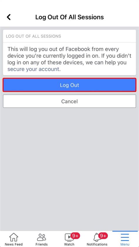 How To Log Out Of A Facebook Account On All Devices