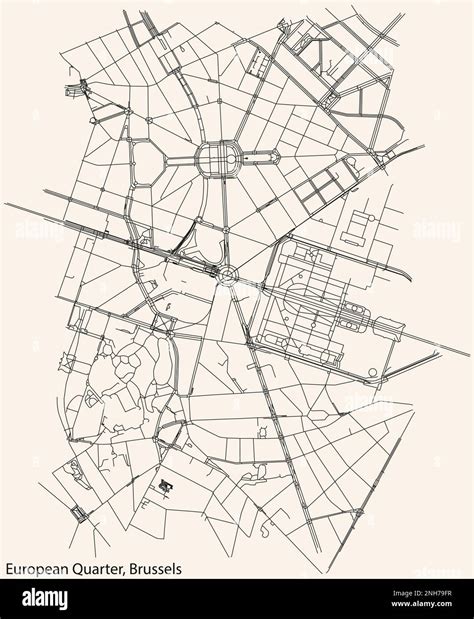 Street Roads Map Of The European Quarter Quartier EuropÉen Europese