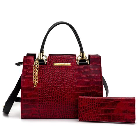 Kit Bolsa Castelo Feminina Em Croco E Carteira Shopee Brasil