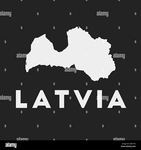 Latvia Icon Country Map On Dark Background Stylish Latvia Map With