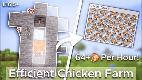 How To Build An Easy Automatic Cooked Chicken Farm Minecraft Tutorial 1 16 5 Java Edition