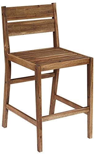 Teal Island Designs Nova Natural Acacia Wood Outdoor Bar Stools Set Of