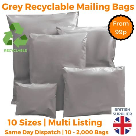 Grey Postal Post Packaging Bags Plastic Parcel Mailing Packing Postage