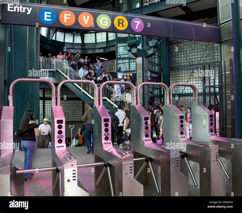 Jackson Heights-Roosevelt Avenue subway station in Queens New York, one ...