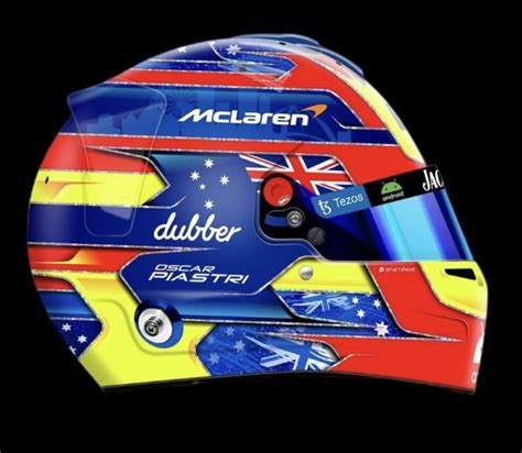 Oscar Piastri McLaren Australian GP 2023 Helmet Drawing Helmet