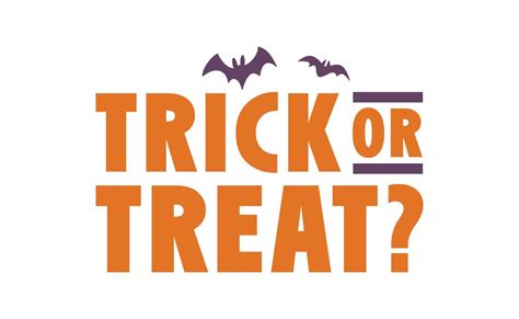 Trick Or Treat Lettering Design Halloween Message Vector Art