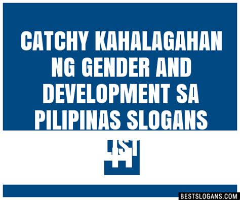 100 Catchy Kahalagahan Ng Gender And Development Sa Pilipinas Slogans 2024 Generator