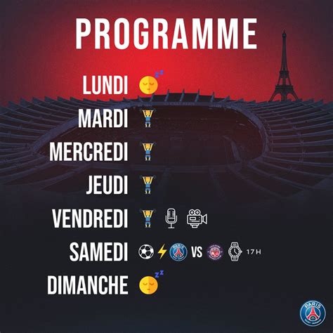 Paris Saint Germain On Twitter Le Programme De La Semaine