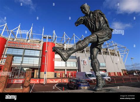 The Wilf Mannion Statue Outside The Riverside Stadium Stock Photo Alamy