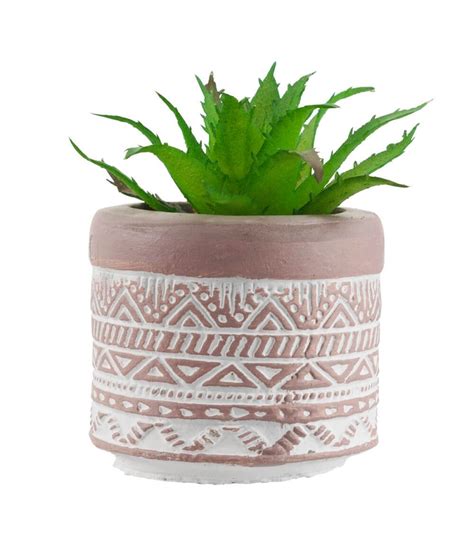 Vaso Cimento Marrom Planta Artificial 8x5 5x5 5cm YWA 1042 M