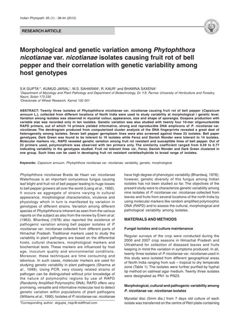 Pdf Evaluation Of Bellpepper Capsicum Annum Germplasm Against Leaf