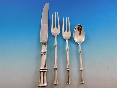 Bamboo By Tiffany And Co Sterling Silver Flatware Set Service 40