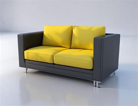 Premium Ai Image Yellow Couch With A Yellow Cushion