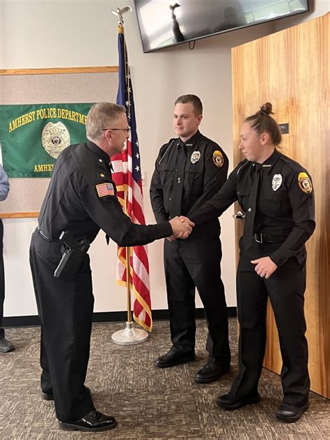 Amherst Police Department Swears In Two New Officers Morning Journal