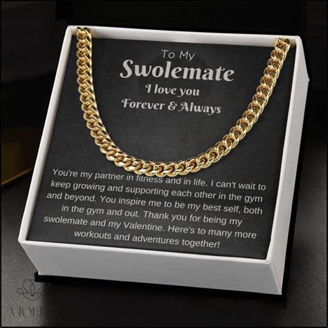 To My Swolemate Cuban Link Chain For Fitness Boyfriend Workout