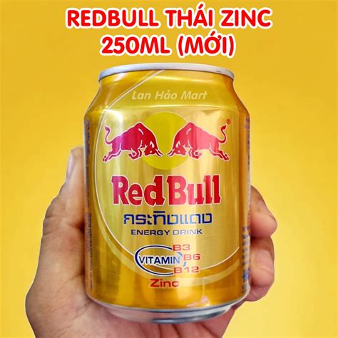 ThÙng 24 Lon BÒ ThÁi Redbull ThÁi KẼm Zinc Vitamin 250ml MỚi