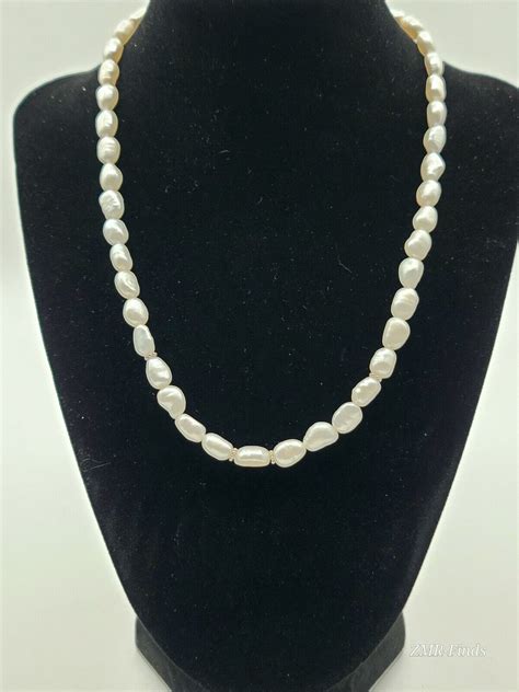 18 Inch Genuine Round White Strand Pearl Necklace Cu Gem