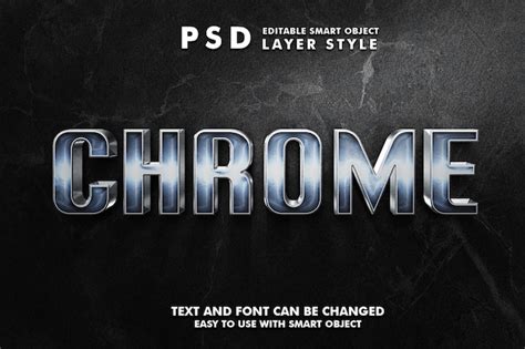 Chrome D Effet De Texte R Aliste Psd Premium Avec Objet Intelligent