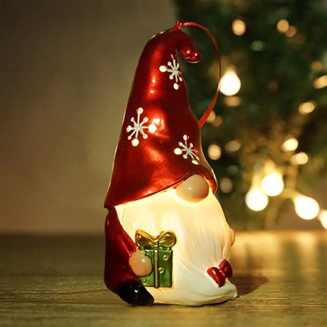 Petit Gnome De Noel Lumineux Lutin De Noel Decoration Gnome