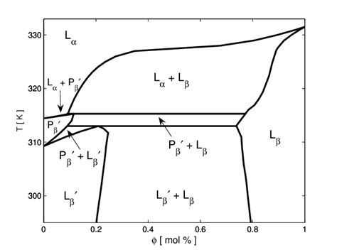 Calculated Mean Field Phase Diagram Of DPPC DPPE Mixture As A Function