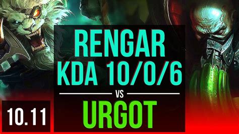 RENGAR Vs URGOT TOP 1 5M Mastery Points KDA 10 0 6 600 Games