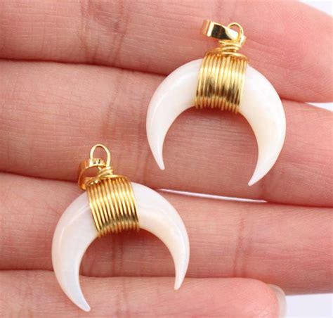 Hot Pcs X Mm White Color Ox Horn Bull Bone Crescent Moon Etsy