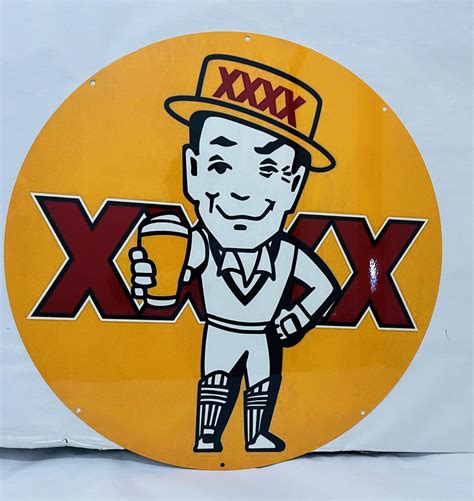 XXXX Mr Fourex Round Tin Metal Sign Nostalgia Highway