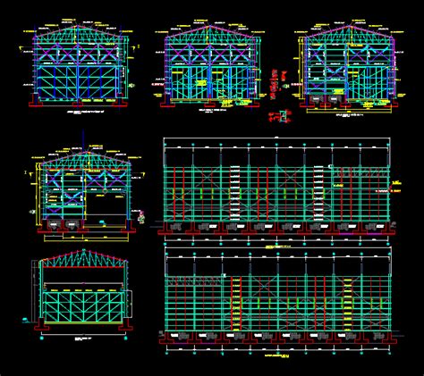 Steel Factory Plan And Elevation Autocad Dwg File Cad Templates