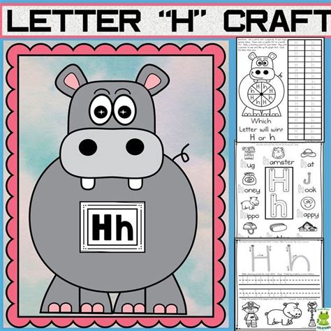 Letter Hh Crafthippo Craftalphabet Craftsalphabet Gameszoo Animal