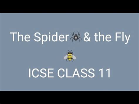 The Spider And The Fly Summary And Explanation Mary Howitt English