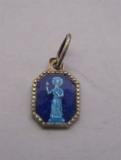 Ancienne Medaille Religieuse En Argent Emaillee Saint A Identifier Eur