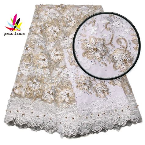 Latest Embroidered French Lace Fabrics With Stones And Hand Beads African Net Lace French Lace ...