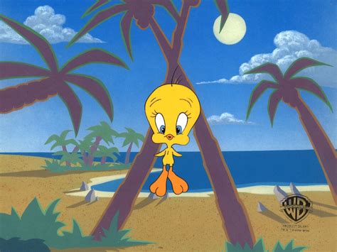 Looney Tunes Original Production Cel Tweety Bird In Looney