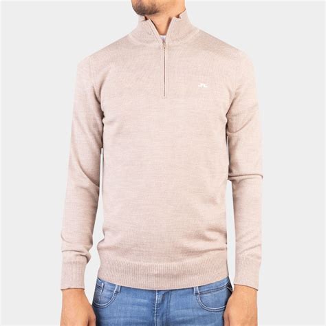 Jlindeberg Kian Zipped Golf Jumper Oxygen Clothing