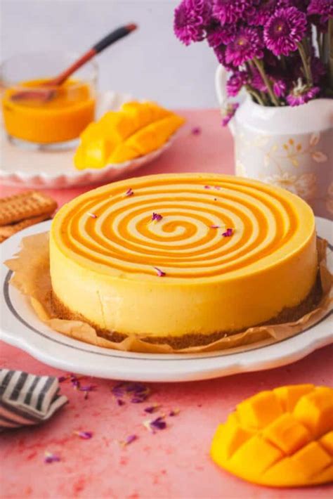 Baked Mango Cheesecake - Sinfully Spicy