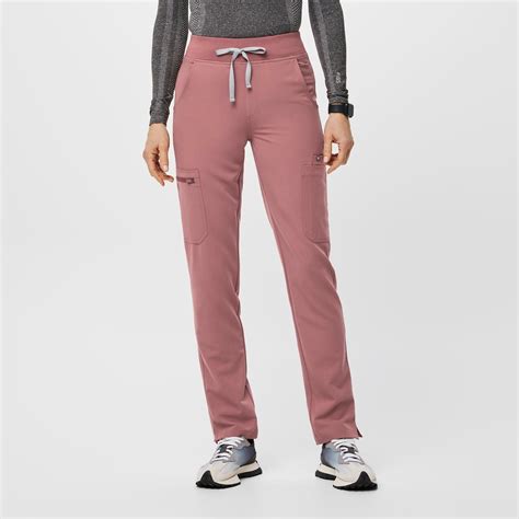 Womens High Waisted Yola Skinny Scrub Pants™ Mauve · Figs