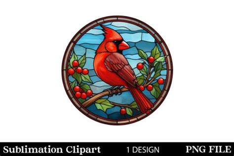 Stained Glass Cardinal Bird Christmas Graphic By Vertex Creative Fabrica