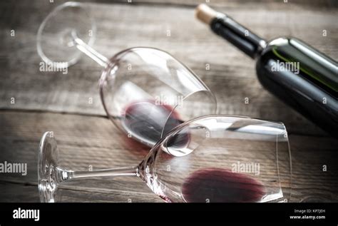 Two Glasses With Red Wine Stock Photo Alamy