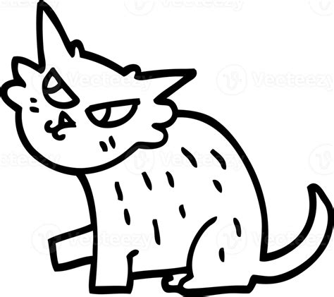 Line Drawing Cartoon Sly Cat Icon 40839247 Png