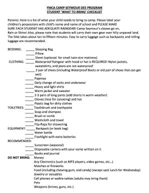 Fillable Online Ymca Camp Seymour Oee Program Fax Email Print Pdffiller