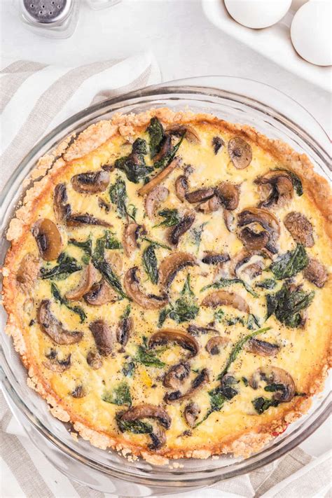 Easy Spinach Mushroom Quiche Recipe Simply Stacie