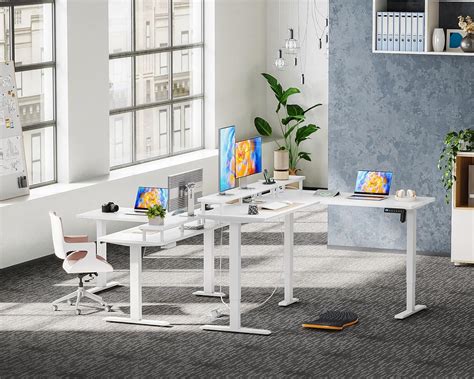 Aodk Electric Standing Desk L Shaped Height Adjustable Desk With Power